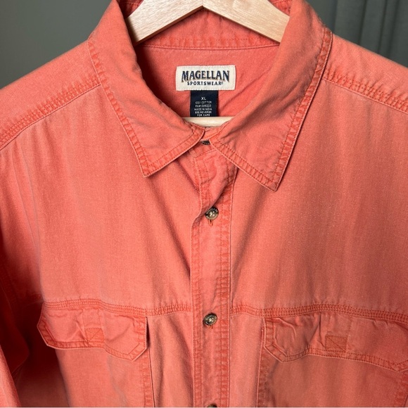 Magellan Men’s Orange Sportswear S/S Button Up Resort Shirt Size XL - Picture 4 of 14